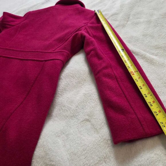 New 6P J Crew Factory wool-blend lady day coat in Brilliant Berry 6 Petite - Picture 11 of 12